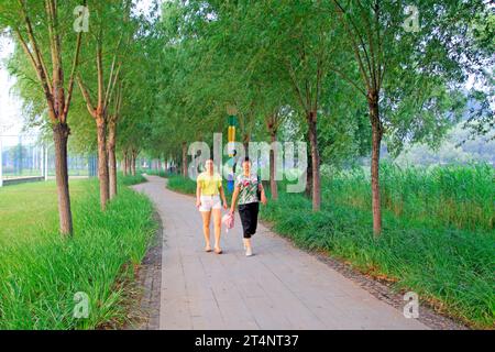 Luannan County - 13. Juli: Besucher machen einen Spaziergang durch den Park, am 13. Juli 2015, Luannan, Hebei, China Stockfoto