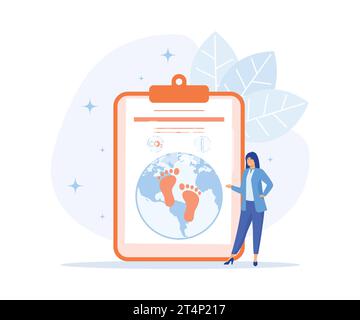 Kreislaufwirtschaft, Strategie für nachhaltiges Wirtschaftswachstum, Wiederverwendung von Ressourcen und Verringerung von co2-Emissionen und Klimaauswirkungen, flache moderne Illustration Stock Vektor