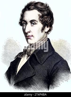 Carl Maria Friedrich Ernst von Weber, November 1786 - Juni 1826, war ein deutscher Komponist, Dirigent, Pianist, Gitarrist und Kritiker, einer der ersten bedeutenden Komponisten der romantischen Schule, Deutschland, Reproduktion eines Bildes, Holzschnitt aus dem Jahr 1881, digitalrestauriert, Historisch / Carl Maria Friedrich Ernst von Weber, November 1786 – Juni 1826 war ein deutscher Komponist, Dirigent, Pianist, Gitarrist und Kritiker, einer der ersten bedeutenden Komponisten der romantischen Schule, Deutschland, Bildreproduktion, Holzschnitt aus dem Jahr 1881, digital verbessert, historisch Stockfoto