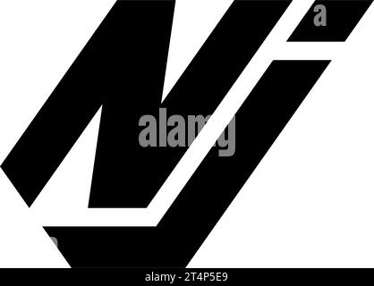 NJ-Logo, NJ-Monogramm, ursprüngliches NJ-Logo, Letter NJ-Logo, Icon, Vektor Stock Vektor