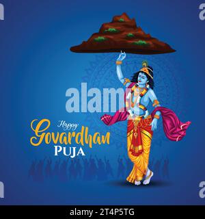 Dahi Handi Festival der Happy shree krishna govardhan Puja. Vektorgrafik Stock Vektor