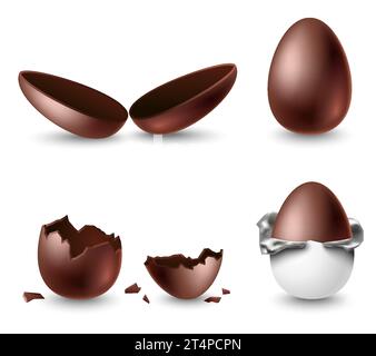 Süße Schokolade Eier Vektor Illustration Set Stock Vektor