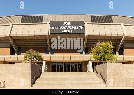 In der Desert Financial Arena finden Basketball-, Volleyball- und Wrestling-Teams der Arizona State University sowie Over-Events statt. Stockfoto