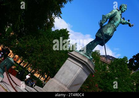 Schweden, Stockholm, der Königsgarten mit der Statue von Karl XII. In Richtung Russland. Stockfoto