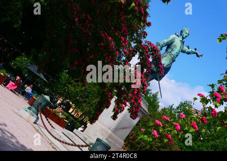 Schweden, Stockholm, der Königsgarten mit der Statue von Karl XII. In Richtung Russland. Stockfoto