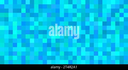 Abstrakte blaue Pixel-Wassertextur mit Dithering. 16-Bit-Minenfertigungsvektor-Illustration des Meeres, des Schwimmbades oder des Ozeans Stock Vektor