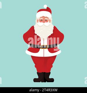 Niedliche stehende Santa Claus Vektor-Illustration in Zeichentrick flache Art Stock Vektor