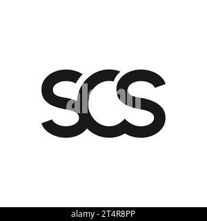 Original-Monogramm-Logo mit SCS Letter. Illustration des anfänglichen Logodesigns des SCS auf weißem Hintergrund Stock Vektor