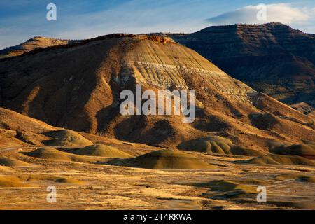 Carroll Rim vom Painted Hills Overlook Trail, John Day Fossil Beds National Monument-Painted Hills Unit, Oregon Stockfoto