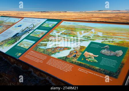 Dolmetschtafel im Buena Vista Overlook, Malheur National Wildlife Refuge, Oregon Stockfoto