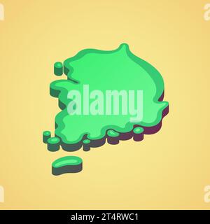 Isometrisch gestylte vereinfachte 3D-Karte von Südkorea Stock Vektor