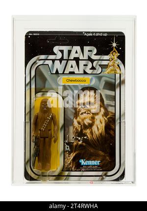 1979 Kenner Star Wars 21 Back-A Chewbacca Karded Toy Action Figur AFA 85-Y in der Nähe von Mint+ Stockfoto