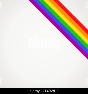 Regenbogenfahne (LGBT) für eine rechte obere Seitenansicht. Stock Vektor