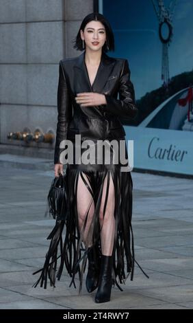 Seoul, Südkorea. November 2023. Die japanische Schauspielerin und Model Ayaka Miyoshi nimmt am 1. November 2023 am Alexander McQueen Photocall Event in Seoul Teil. (Foto: Lee Young-HO/SIPA USA) Credit: SIPA USA/Alamy Live News Stockfoto