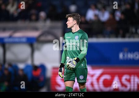 Heverlee, Belgien. November 2023. Elene-Grotenberge's Jordy Engelbinck, fotografiert während eines Croky Cup 1/16 Finalspiels zwischen OH Leuven und Eendracht Elene-Grotenberge (3. Amateur), Mittwoch, den 1. November 2023 in Heverlee. BELGA FOTO JOHN THYS Credit: Belga News Agency/Alamy Live News Stockfoto