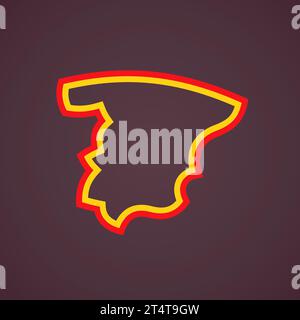 Vereinfachte, stilisierte Umrisskarte von Spanien, Farben von der Flagge. Stock Vektor