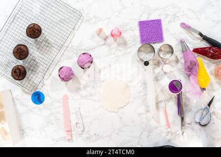 Extravagante Cupcakes für die Geburtstagsfeier Stockfoto