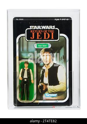 Kenner Star Wars Han Solo Action Figur AFA Stockfoto