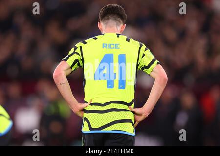 London Stadium, London, Großbritannien. November 2023. Carabao Cup Football, West Ham United gegen Arsenal; Declan Rice of Arsenal Credit: Action Plus Sports/Alamy Live News Stockfoto