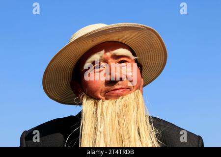 Luannan County – 19. Februar: Traditionelle chinesische Yangko-Volkstanz-Aufführung auf der Straße, am 19. Februar 2016 im Luannan County, hebei Provin Stockfoto