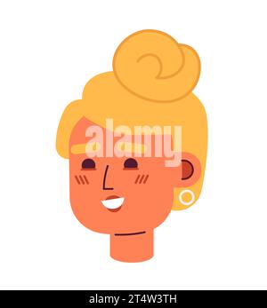 Lächelnde schöne Frau kaukasische 2D-Vektor-Avatar-Illustration Stock Vektor