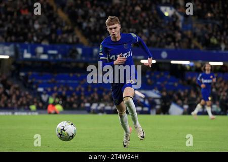 London, Großbritannien. November 2023. Cole Palmer aus Chelsea im Einsatz beim EFL Carabao Cup Spiel zwischen Chelsea und Blackburn Rovers am 1. November 2023 in Stamford Bridge in London. Foto von Carlton Myrie. Nur redaktionelle Verwendung, Lizenz für kommerzielle Nutzung erforderlich. Keine Verwendung bei Wetten, Spielen oder Publikationen eines einzelnen Clubs/einer Liga/eines Spielers. Quelle: UK Sports Pics Ltd/Alamy Live News Stockfoto