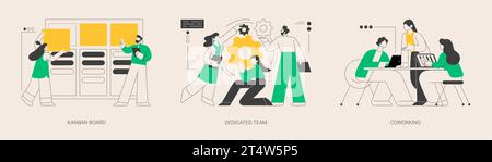 Projekt Workflow abstrakte Konzept Vektor Illustrationen. Stock Vektor