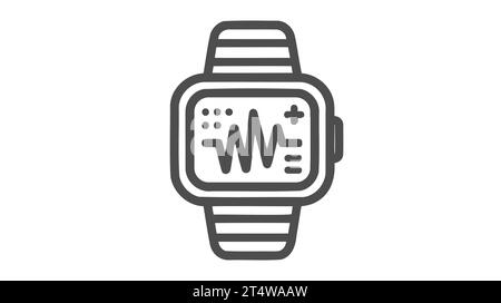 Fitness, Health Tracker Smart Watch und Telemedizin Symbol. Vektorabbildung Stock Vektor