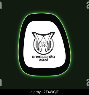 Brasilianische Serie A Logo Neon Light Board View Grüner Hintergrund, brasilianische professionelle Fußball Liga System, Vektor-Illustration abstraktes Bild Stock Vektor