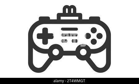 Minimal Gaming Symbol - Stream Modern Games - Wireless Controller Symbol - Vektor. Stock Vektor