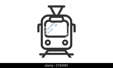 Leichter Weg oder Stadtbahn mit flachem Vektor-Symbol für Transport-Apps und Websites. Stock Vektor