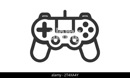 Minimal Gaming Symbol - Stream Modern Games - Wireless Controller Symbol - Vektor. Stock Vektor