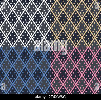Ornamentales geometrisches Gittermuster. Abstraktes, modernes, festliches Rautendesign. Transparenter Hintergrund. Vektor Stock Vektor
