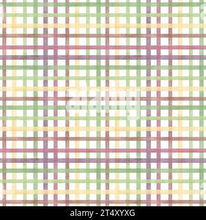 Nahtloses Muster mit Streifen, in einem Käfig aus violetten, braunen, blauen, purpurroten, gelben und grünen Farben, handgezeichnet auf weißem Hintergrund. Vintage-Style Stockfoto