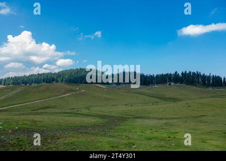 Wunderschöner Blick auf die Berge in Gulmarg, Jammu Kashmir, Indien Stockfoto