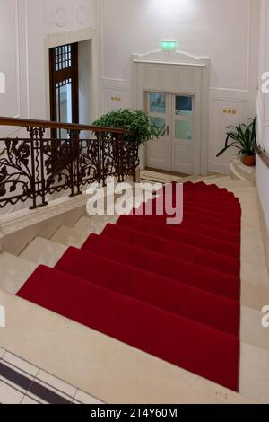 Innenansicht, Treppe, Villa Loew-Beer, Drobneho 297, Brünn, Jihomoravsky kraj, Tschechische Republik Stockfoto