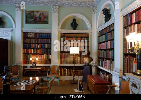 Innenansicht, Old Library, Harewood House, Harewood, England, Großbritannien Stockfoto