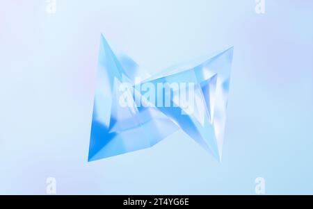 Transparente Glasgeometrie, 3D-Rendering. 3D-Abbildung. Stockfoto