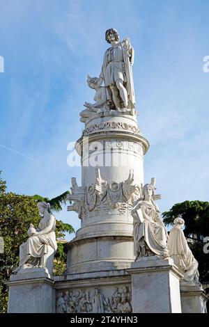 Denkmal für Christoph Kolumbus auf der Piazza Acquaverde, Denkmal für Christoph Kolumbus auf der Piazza Acquaverde, Genua, Ligurien, Italien Stockfoto