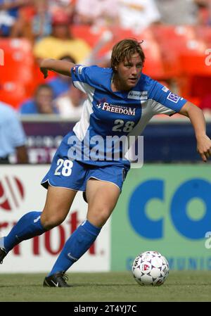 Abby Wambach in Aktion für die Washington Freedom im Jahr 2003 Stockfoto