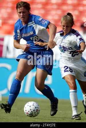 Abby Wambach in Aktion für die Washington Freedom im Jahr 2003 Stockfoto