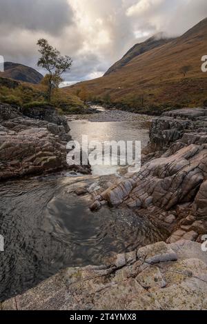 River Etive, Glen Etive, Highlands, Schottland Stockfoto