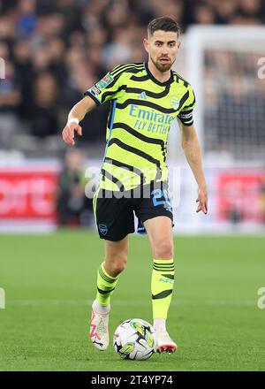 London, Großbritannien. November 2023. Jorginho von Arsenal während des Carabao Cup Spiels im London Stadium. Der Bildnachweis sollte lauten: Paul Terry/Sportimage Credit: Sportimage Ltd/Alamy Live News Stockfoto