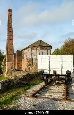 Middleton Top Engine House wurde 1829 in der Nähe von Wirksworth am High Peak Trail in den Derbyshire Dales im Peak District, England erbaut Stockfoto