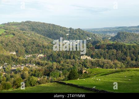 Matlock Bath vom High Peak Trail in den Derbyshire Dales, Peak District, England Stockfoto