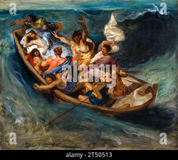 Eugene Delacroix, Christus auf dem Meer von Galiläa (Ölskizze), Ölgemälde auf Leinwand, 1841 Stockfoto