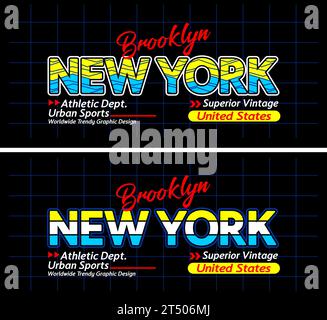 New York Urban Line Schriftzug Sport Stil Vintage College, Typografie, für T-Shirt, Plakate, Labels, usw. Stock Vektor