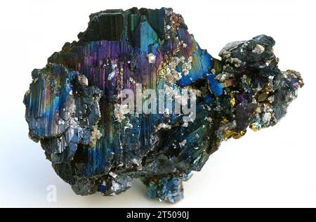 Wolframit ist ein Eisen-Mangan-Wolframmineral. Kristallisierte Probe. Stockfoto