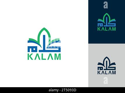 Kalam Arabisch-Logo. Es ist minimalistisch, modern, elegant und schlicht gestaltet. Geeignet für jede Geschäftsbranche, islamische aps. Veröffentlichung usw. Stock Vektor