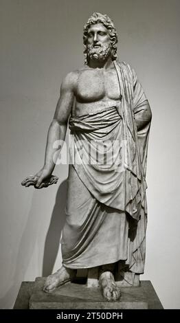 Asklepius (Asklepios), Typ Giustini. Ende 2. Jahrhundert. ANZEIGE. Aus einem griechischen Original aus dem 4. Jahrhundert. BC. Marmor. Nationales Archäologisches Museum von Neapel Italien. Stockfoto